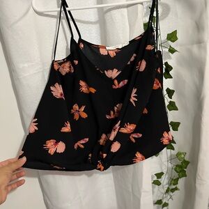 Floral Black and Pink Women's Top